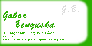 gabor benyuska business card